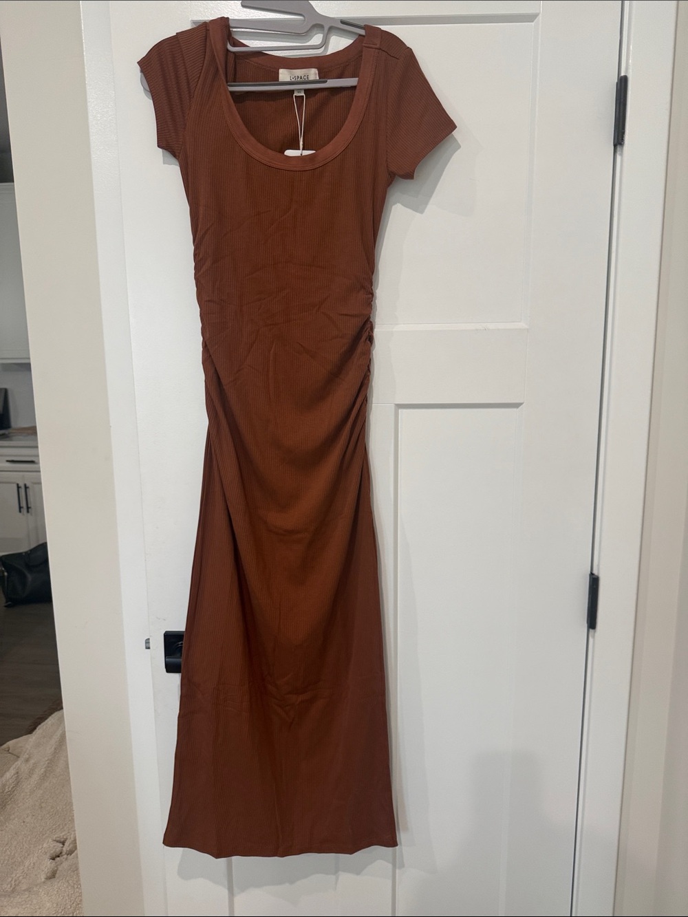 L.Space Rust Brown Scoop-Neck Maxi Dress